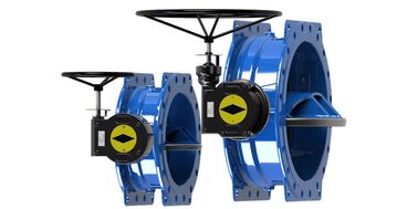 Válvula de control azul del agua de RAL 5010, válvula de mariposa excéntrica doble