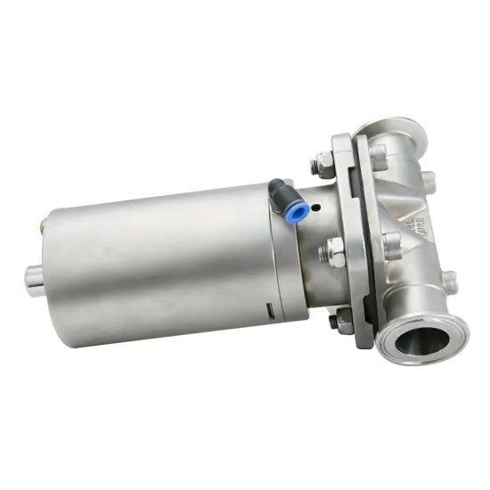 Tri válvula de diafragma de acero inoxidable de la abrazadera con el actuador neumático