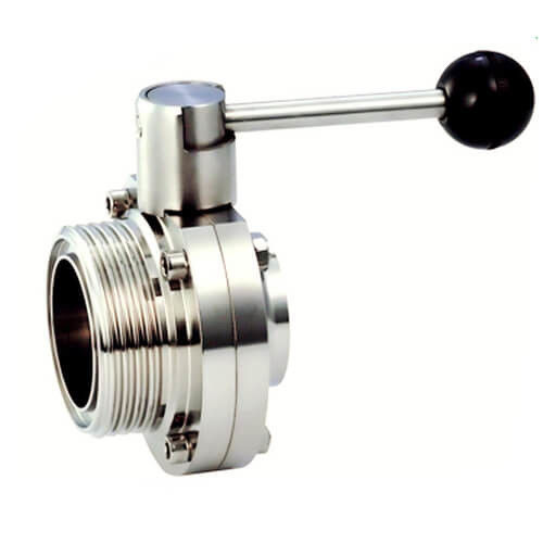 grado higiénico de acero inoxidable de la válvula de mariposa 304 316L para el industria del agua