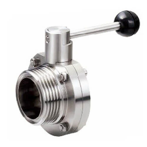 grado higiénico de acero inoxidable de la válvula de mariposa 304 316L para el industria del agua
