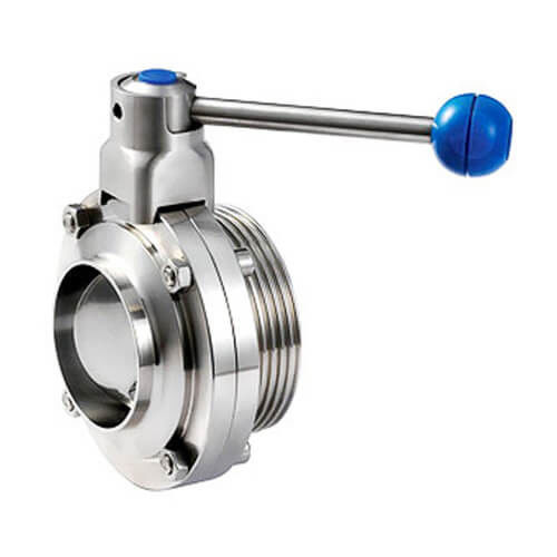 grado higiénico de acero inoxidable de la válvula de mariposa 304 316L para el industria del agua