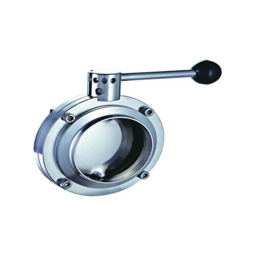 Válvula de mariposa sanitaria del manual de SS304 SS316L para el sector cervecero