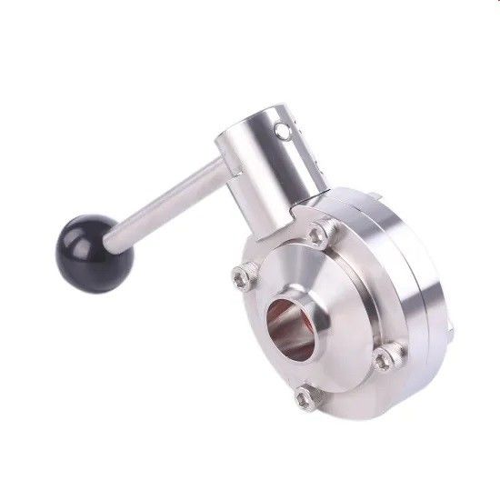 Válvula de mariposa sanitaria del manual de SS304 SS316L para el sector cervecero
