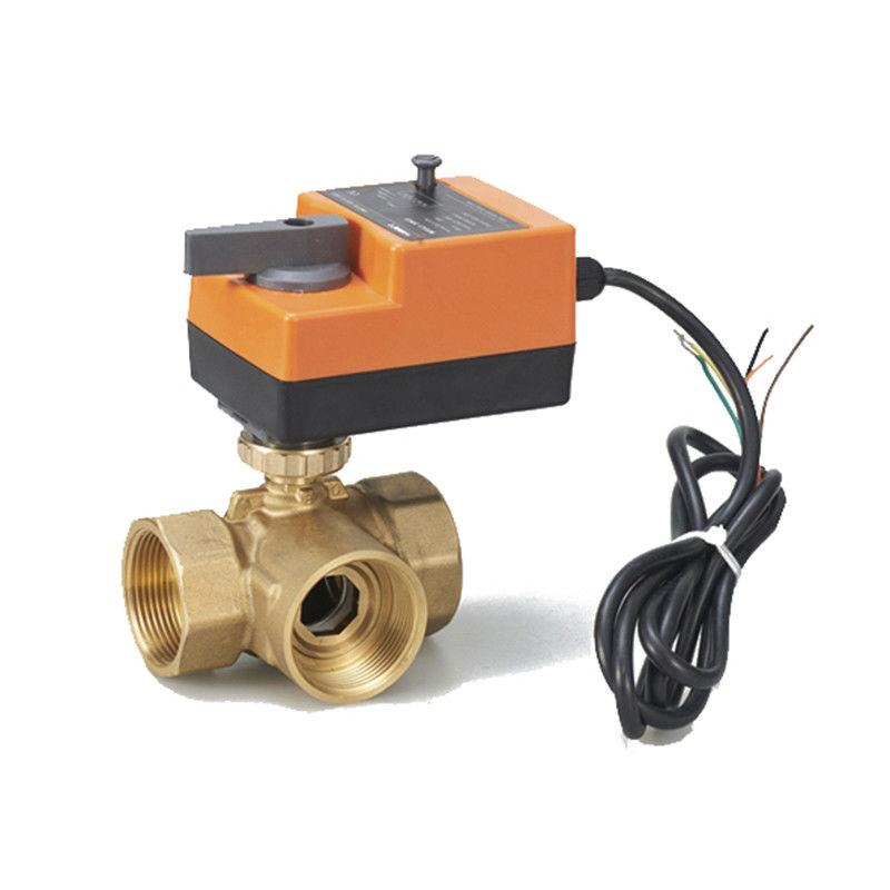 La vávula de bola actuada eléctrica, motor 12V actuó la vávula de bola de cobre amarillo