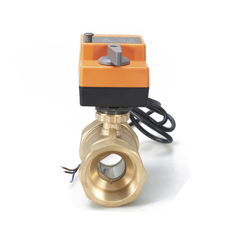 La vávula de bola actuada eléctrica, motor 12V actuó la vávula de bola de cobre amarillo