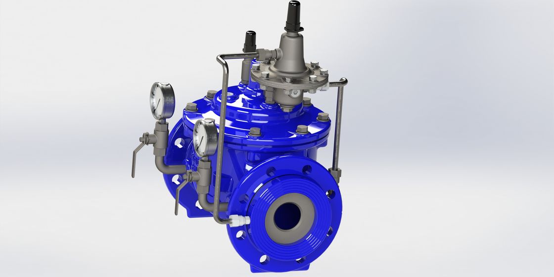 Flujo durable Rate Control Valve, RAL azul 5010 Constant Flow Valve