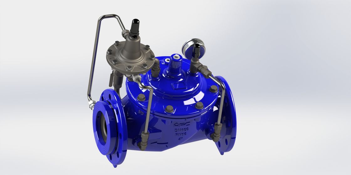 Flujo durable Rate Control Valve, RAL azul 5010 Constant Flow Valve