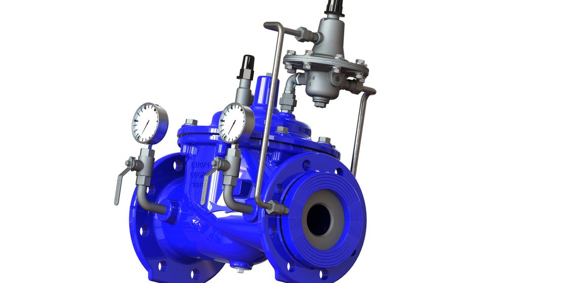 Válvula limitadora del flujo azul de RAL 5010, flujo exacto Rate Control Valve