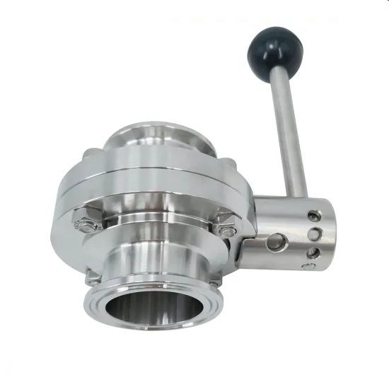 Tri manual sanitario de acero inoxidable higiénico de la válvula de mariposa de la abrazadera 304 316L