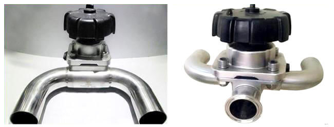 grado higiénico de acero inoxidable de la válvula de diafragma 316L, en forma de 